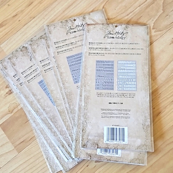 Tim Holtz® Idea-ology Paperie - Metallic Stickers - Alpha Silver- TH93561. 11 pk - Picture 3 of 4